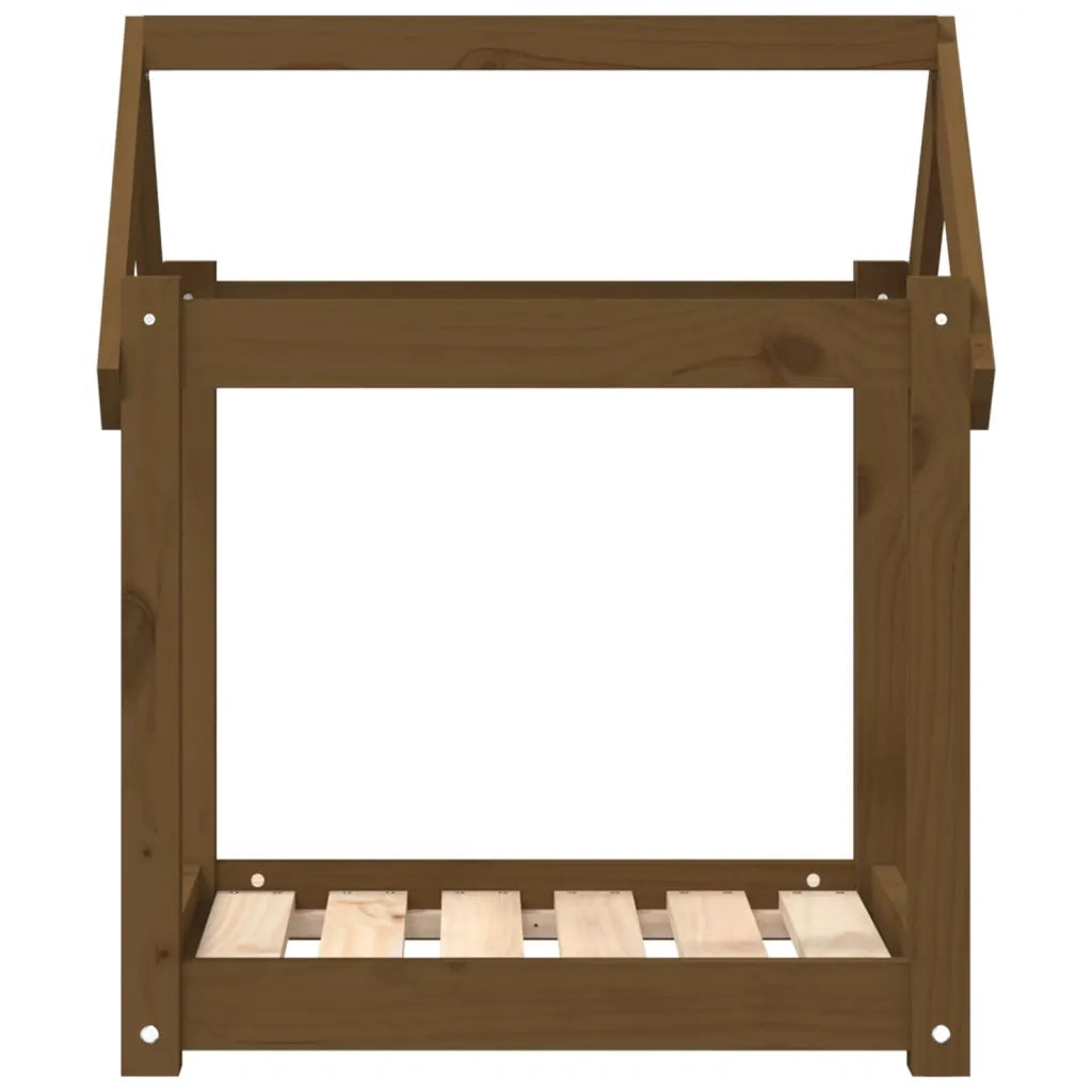 Cuccia per Cani Miele 61x50x70 cm in Legno Massello di Pino