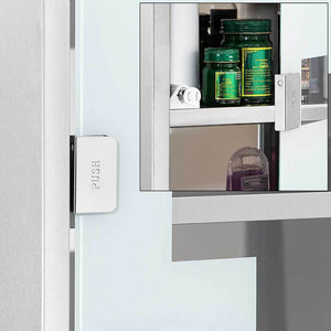 Armadietto Armadio Porta Medicinali Acciaio Inox Vetro Satinato 65,5x36x17 cm