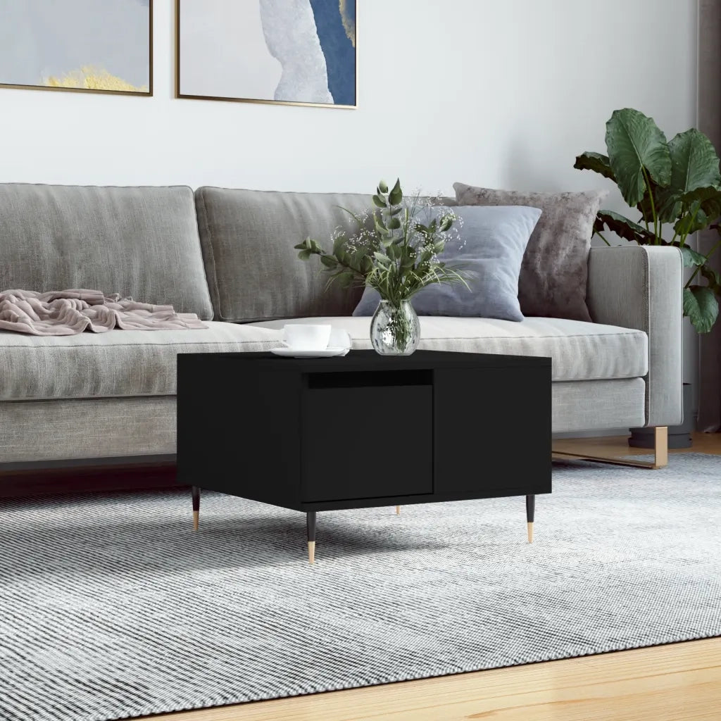Tavolino da salotto | Tavolino da caff¨¨ | Tavolino da Soggiorno Nero 55x55x36,5 cm in Legno Multistrato