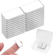 Pacchetto con 20 magneti neodimio, rettangolari, 20 x 10 x 3 mm, forti magneti piani, magneti piani rettangolari con scatola di conservazione, forti magneti piani, magneti neodimio piani per lavagne bianche, frigoriferi, lavagne magnetiche