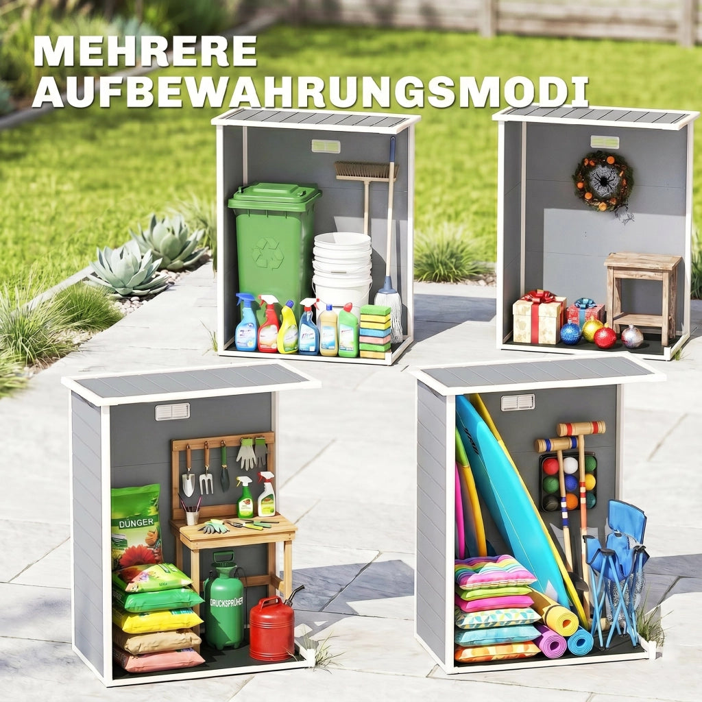 Casetta da giardino in plastica ¨C zephmum ¨C grigio 151x92x193cm