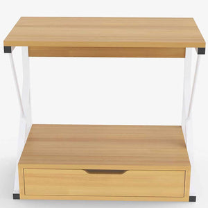 Scaffale Mensola Cucina Mobiletto Porta Microonde Cassetto Metallo Legno Beige