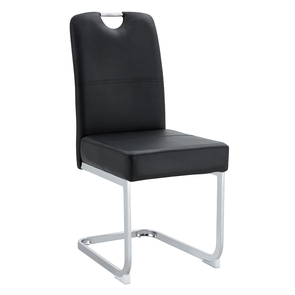 Due sedie da pranzo imbottite nere - Xylo - Sospensione a molle integrata e design ergonomico