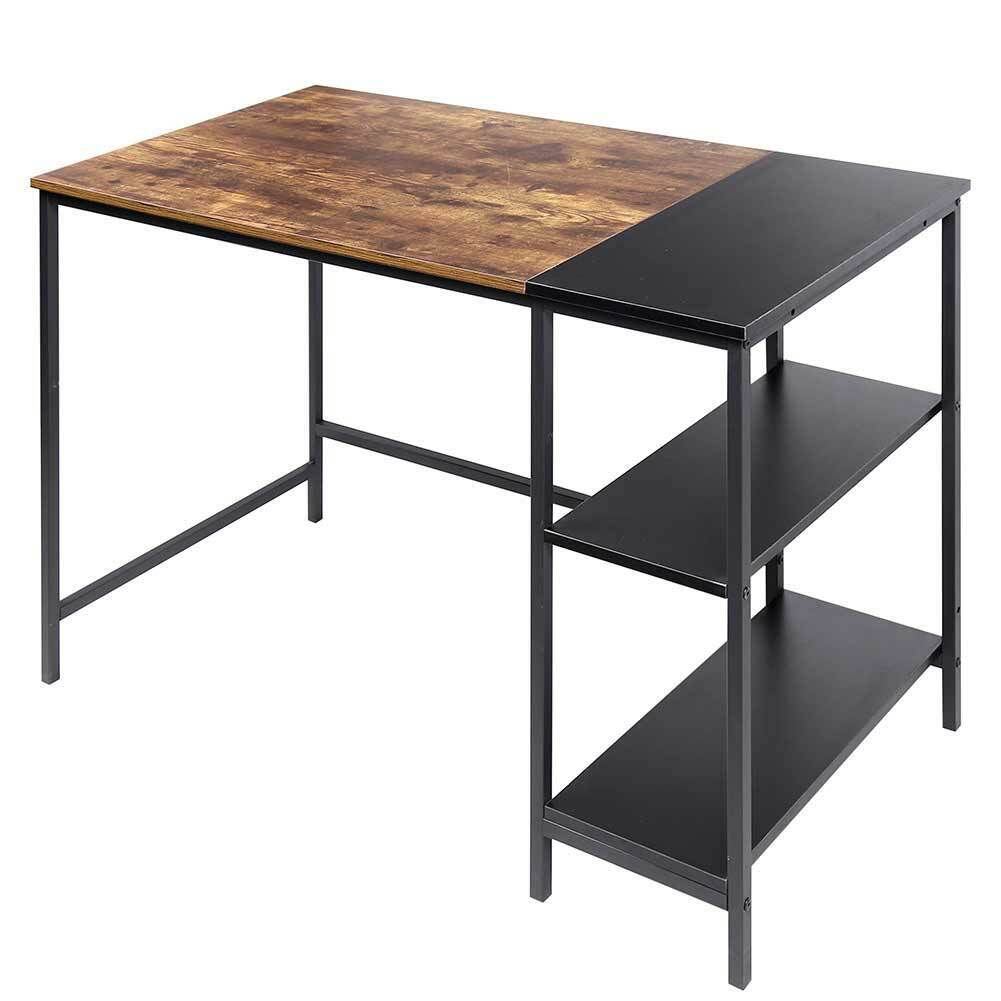 Scrivania Libreria Tavolo Porta PC Compuer Metallo Legno Casa Ufficio Quercia