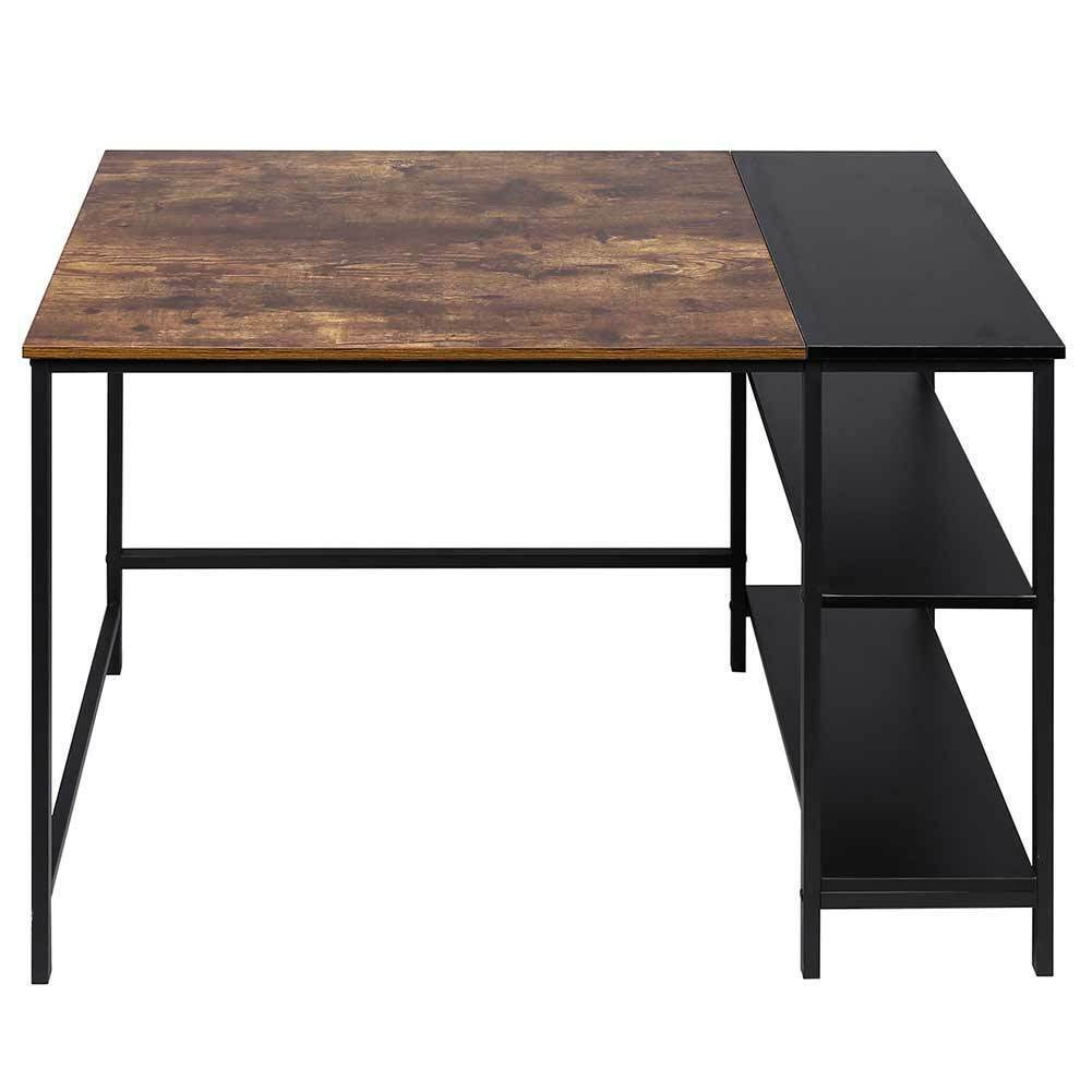 Scrivania Libreria Tavolo Porta PC Compuer Metallo Legno Casa Ufficio Quercia