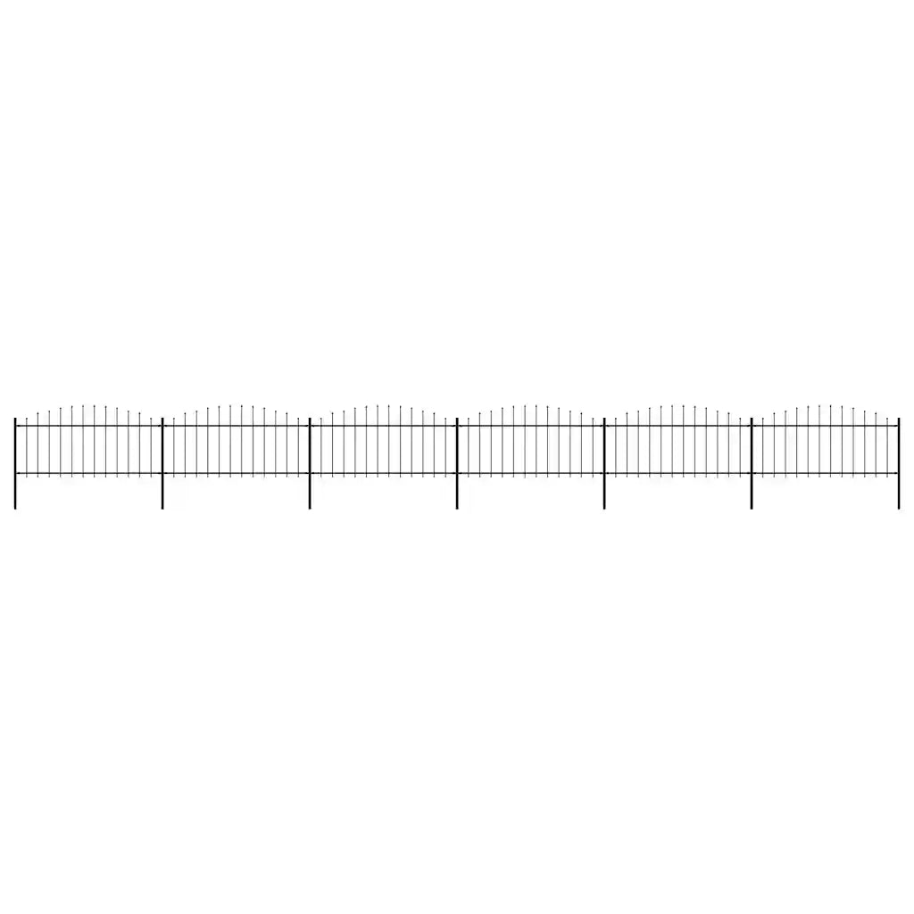Recinzione da Giardino con Punta a Lancia in Acciaio 1005x75 cm Nero 277708