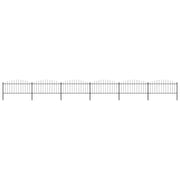 Recinzione da Giardino con Punta a Lancia in Acciaio 1005x75 cm Nero 277708