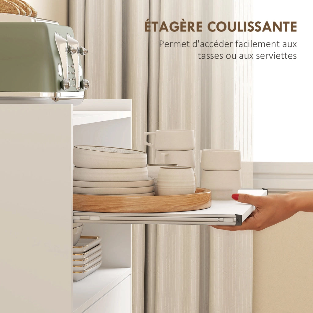 Carrello da cucina con ripiani e cassetto ¨C zephmum ¨C 59x40x92 cm, bianco