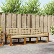 Set di divani da esterno con cuscino 3 pcs Naturale e Beige 3369148
