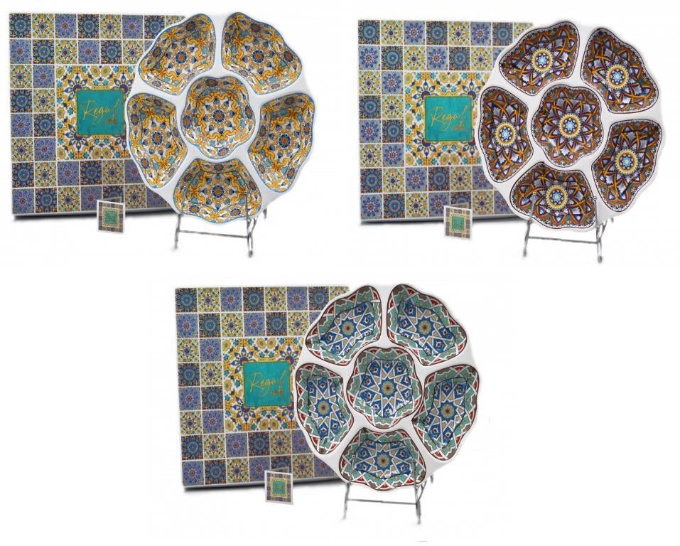 Vassoio Antipastiera Antipasti Snack in Ceramica 25 cm 3 Colori