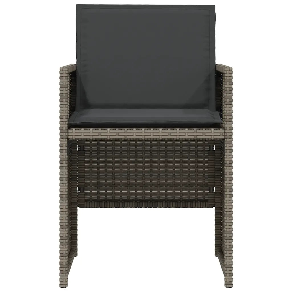 Set da BistrÃ² 3 pz con Cuscini Grigio in Polyrattan