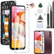 Schermo LCD touchscreen montato per Samsung Galaxy A14 4G SM-A145P/A145R 2023 - Kit di sostituzione con strumenti e cornice nera.