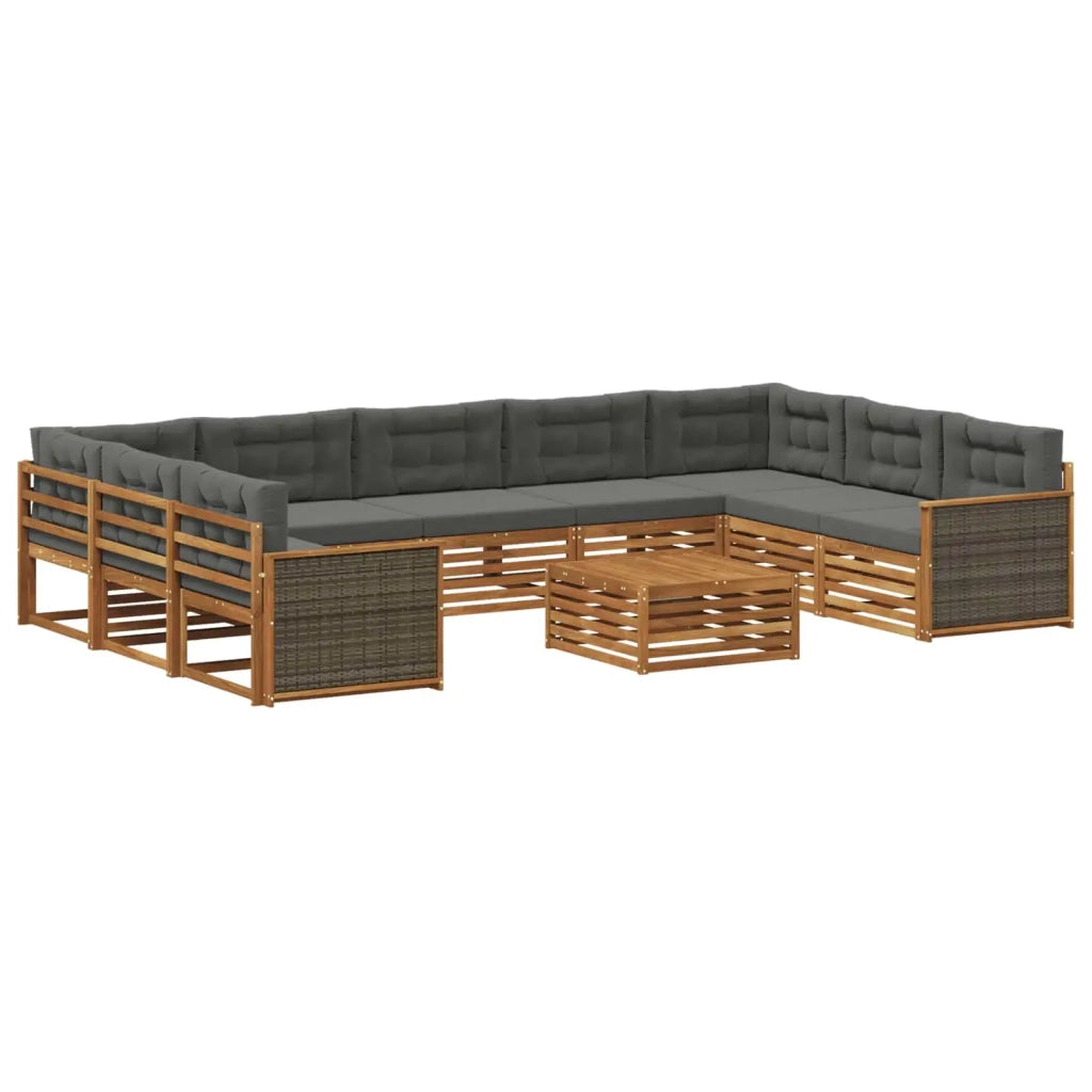 Set di divani da esterno 10 pcs Naturale e Antracite 3383860