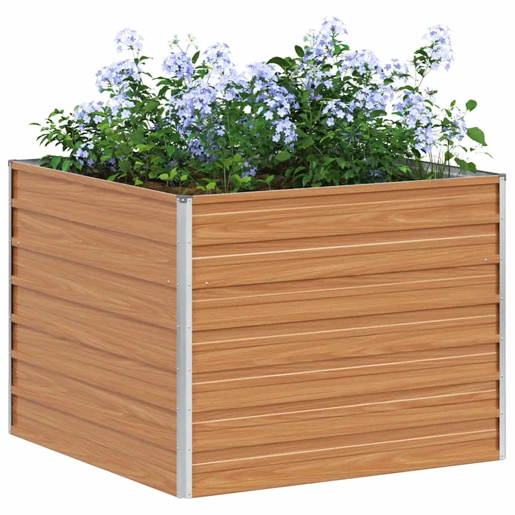 Fioriere | Cassetta per fiori | Letto rialzato da giardino Marrone Chiaro 100 x 100 x 77 cm