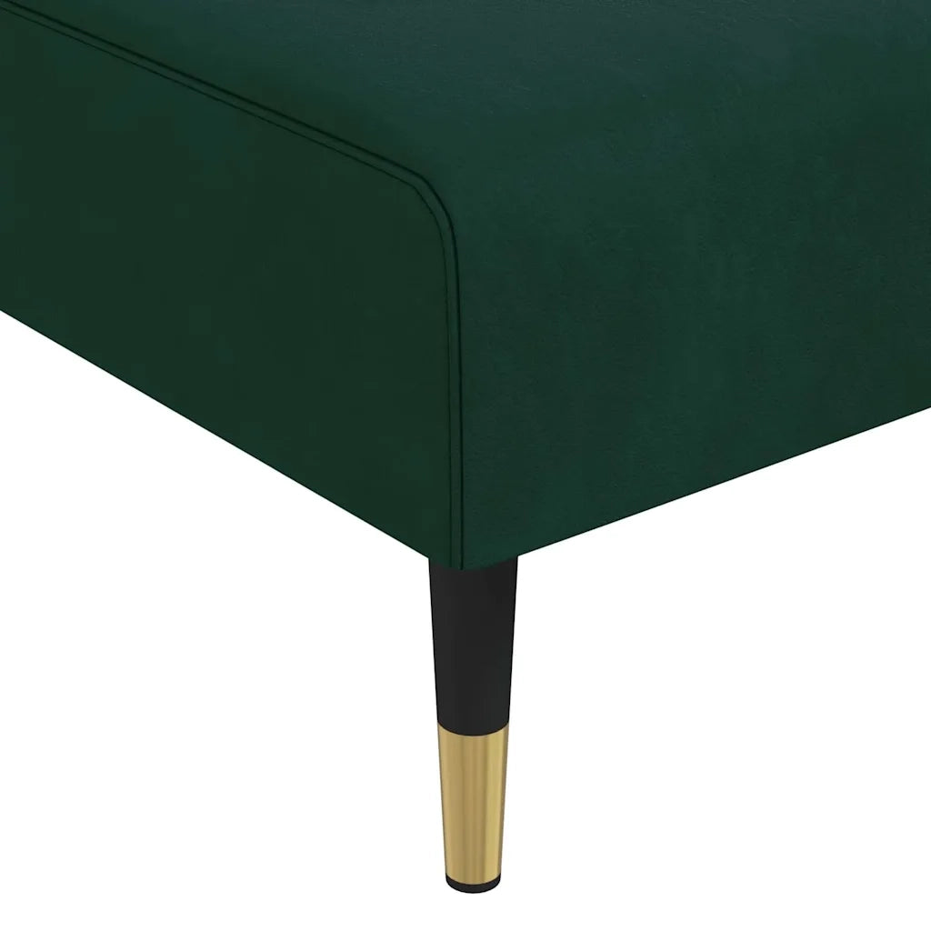 Chaise Longue in Velluto Verde Scuro 352810