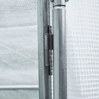 Serra da Giardino a Tunnel con Area 12 m², Struttura Tubolare Rinforzata 25 mm, Doppia Porta con Maniglie, 4L x 3l x 2H m, Bianco