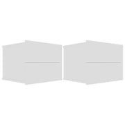 Set di 2 Comodini | Armadio da Notte | Mobiletto da notte Bianchi 40x30x30 cm in Legno Multistrato
