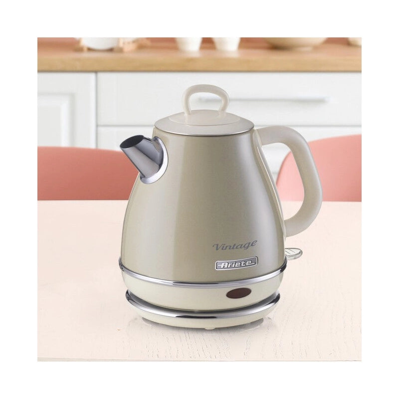 Bollitore Vintage 1L - Autospegnimento, Acciaio Inox, 1600W - Beige