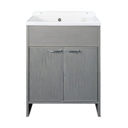 Mobile Lavatoio salvaspazio 58x38 cm in PVC rovere grigio 2 ante Platone
