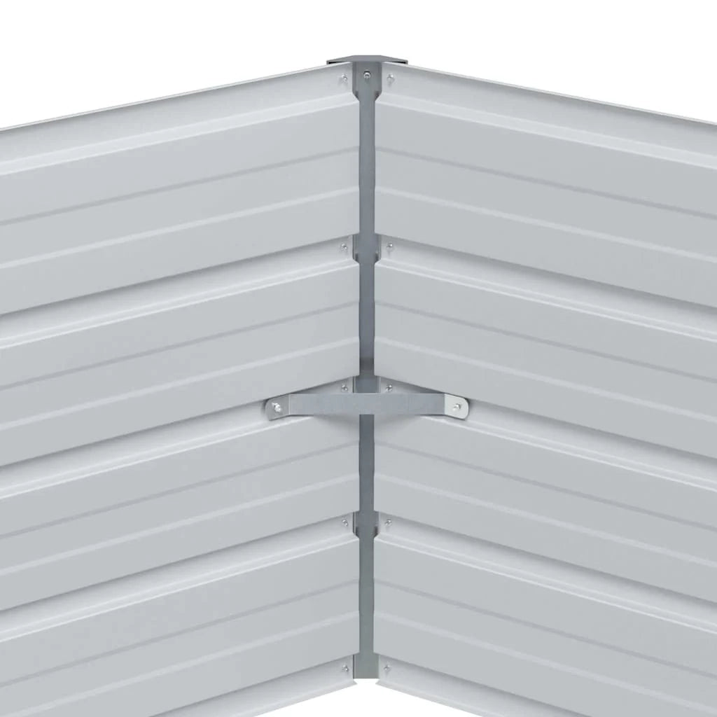 Fioriera rialzata esagonale industriale 129 x 129 x 45 cm in acciaio zincato con finitura effetto legno 02_0059008