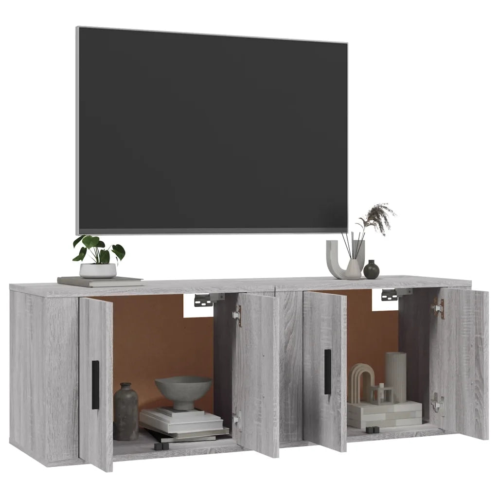 Mobili Porta TV a Parete 2 pz Grigio Sonoma 57x34,5x40 cm 3188340