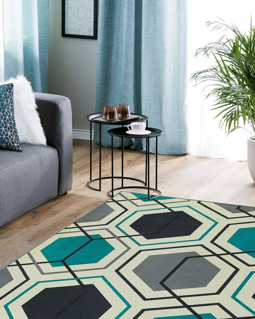 Tappeto tappetino Tappeto Tessuto Poliestere Multicolore Motivo Geometrico Lineare Rettangolare 140 x 200 cm