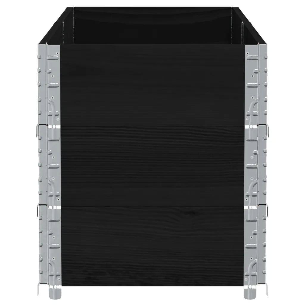 Fioriera da Giardino Nera 150x50 cm in Legno Massello di Pino 3295436