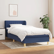 Giroletto a Molle con Materasso-Struttura Letto Blu 90x190 cm in Tessuto 433352