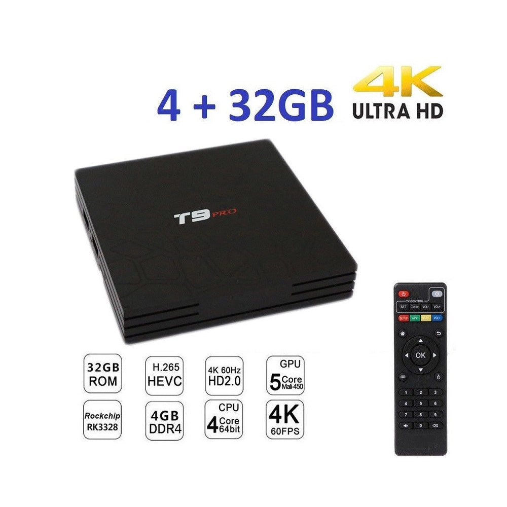Trade Shop - Smart Tv Box T9 Pro Android 7.1.2 4gb Ram 32gb 4k Iptv Gpu 5 Core Quad Wifi -