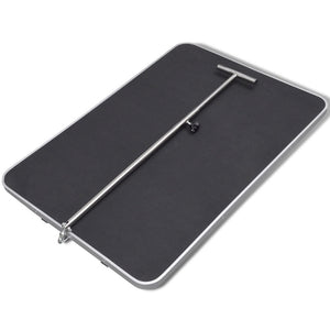 Tavolo per toelettatura cani con superficie antiscivolo regolabile su rotelle nero 3702015