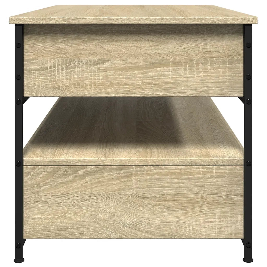 Tavolino Salotto-Tavolino da soggiorno-Tavolo Rovere Sonoma 85x50x50 cm Multistrato Metallo
