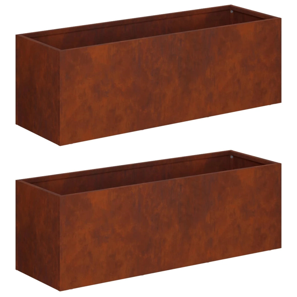 Vaso da giardino 2 pz Ruggine 40 x 20 x 20 cm Acciaio Corten 8005147