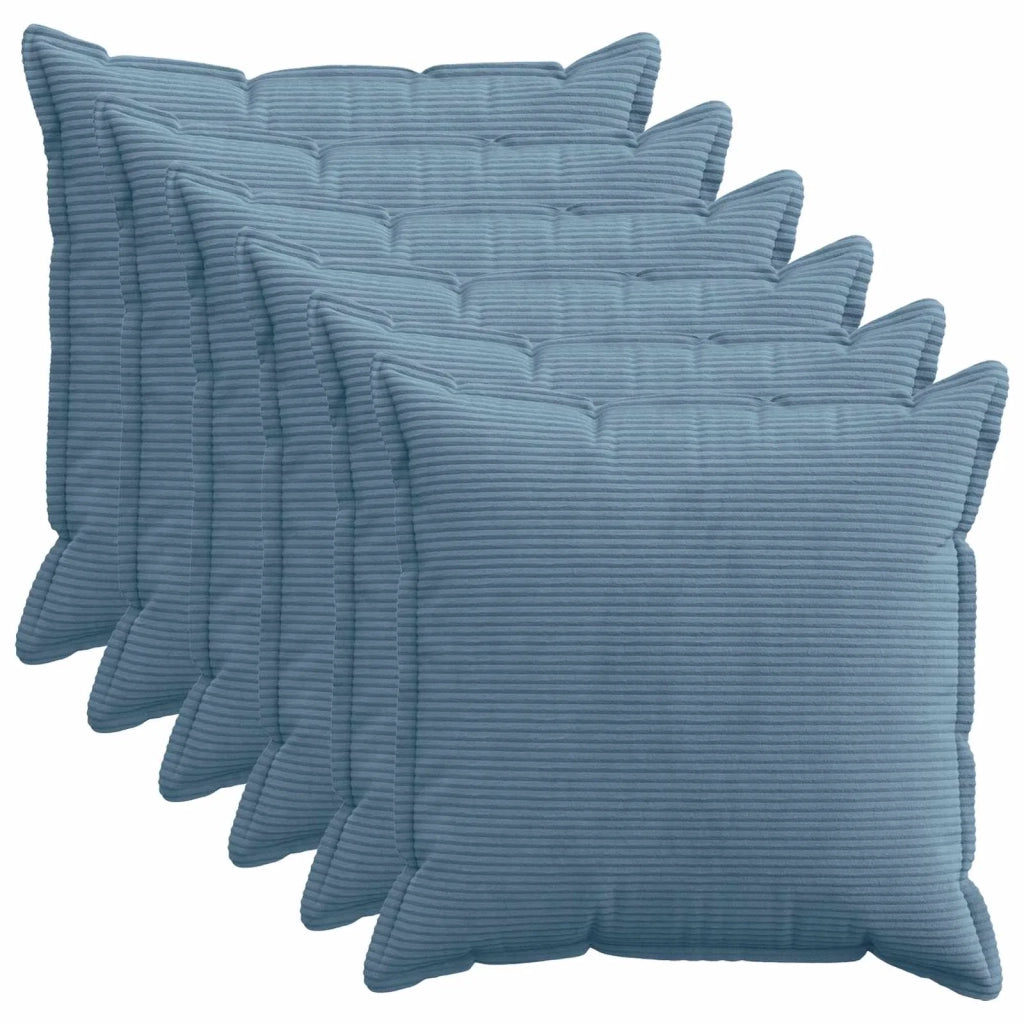 Federa 6 pz HOUTEN Blu 55 x 55 cm corduroy 920426