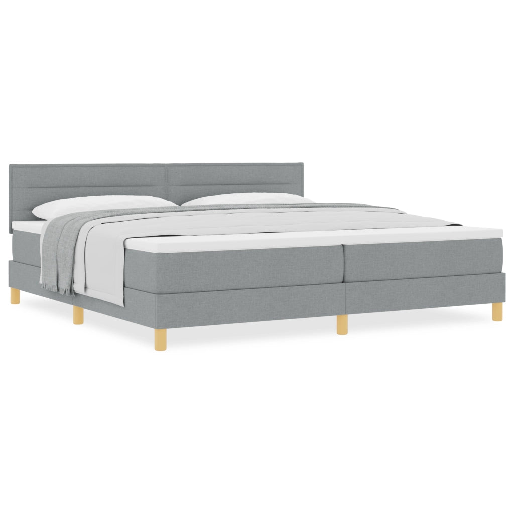Letto a doghe con Materasso Grigio Chiaro 200x200 cm Tessuto