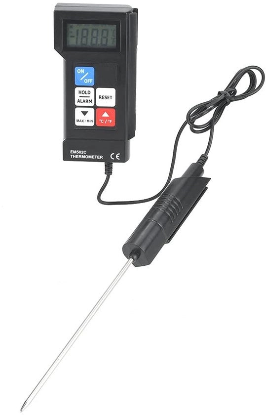 Termometro Professionale Digitale - Formato Portatile - Display LCD Grande - Funzione di Memoria - Sonde di 17 cm - Termometro per la Cucina