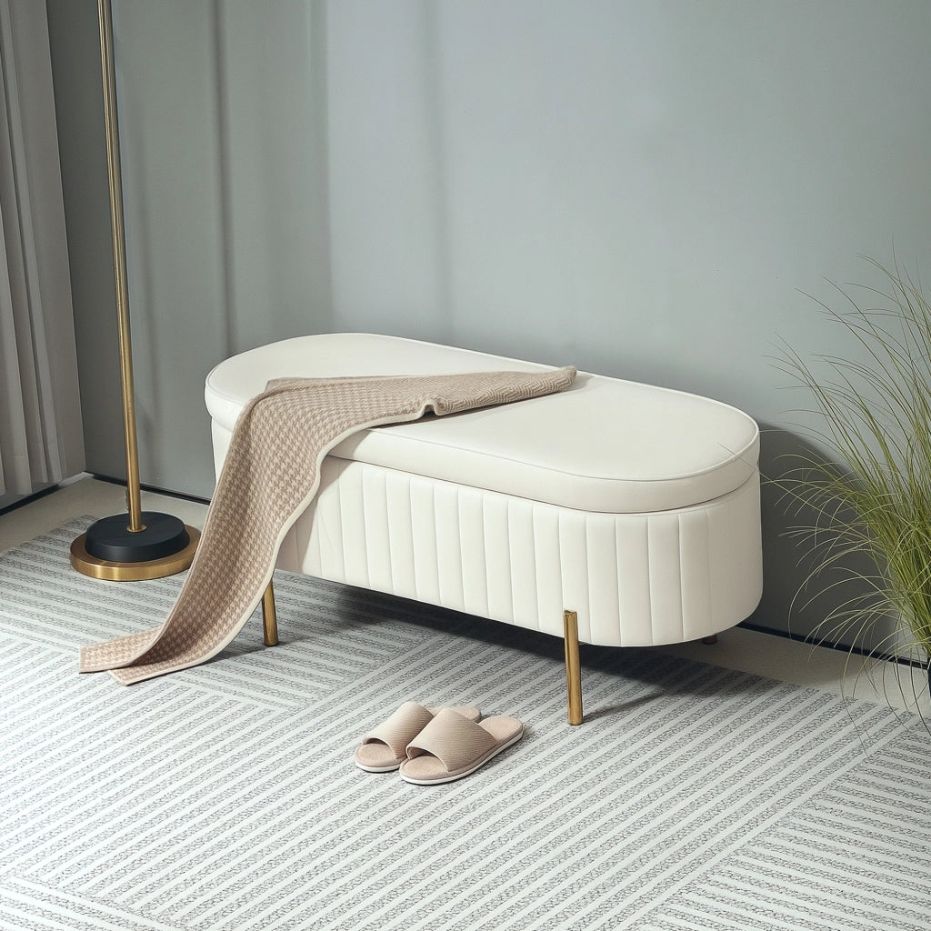 Letto contenitore con cassetti ¨C zephmum ¨C velluto crema 160x200 cm