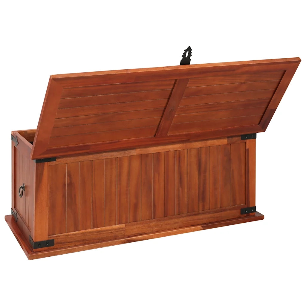 Cassapanca-Panca con Contenitore-Baule 90x45x40 cm in Legno Massello di Acacia