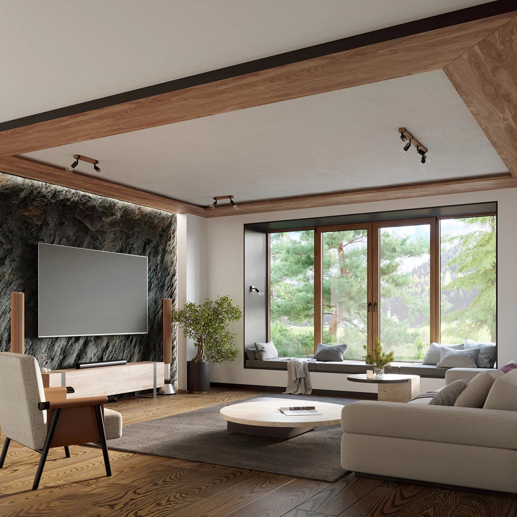 Spot soffitto industriale 2 luci nero/legno E27 LIMERO