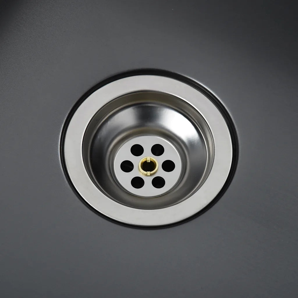 Lavello da Cucina Lavorato a Mano Nero in Acciaio Inox 145082