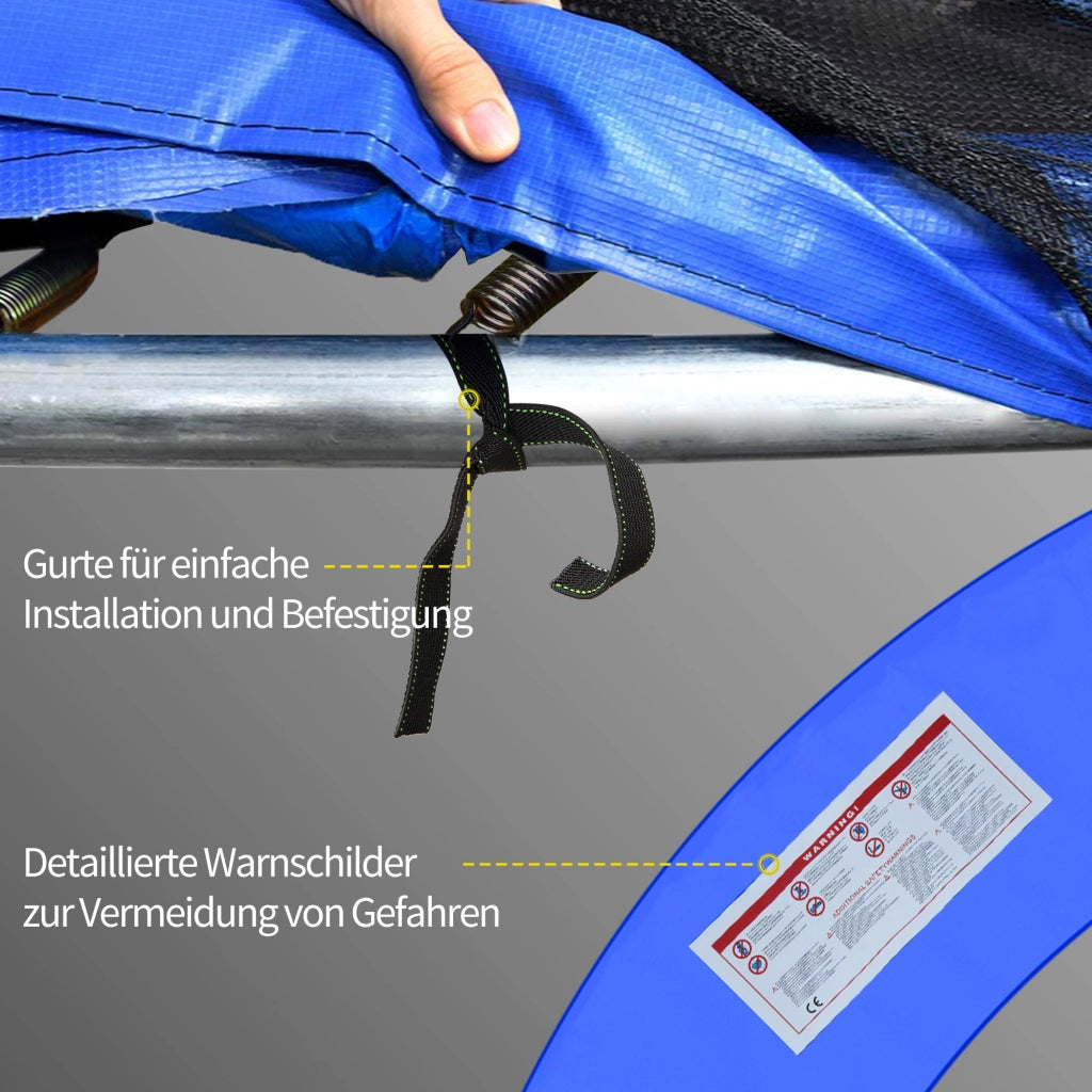Rete di sicurezza perimetrale per trampolino, misure 8ft, 10ft, 12ft e 15ft: ?366 cm - Blu (trampolino non incluso)