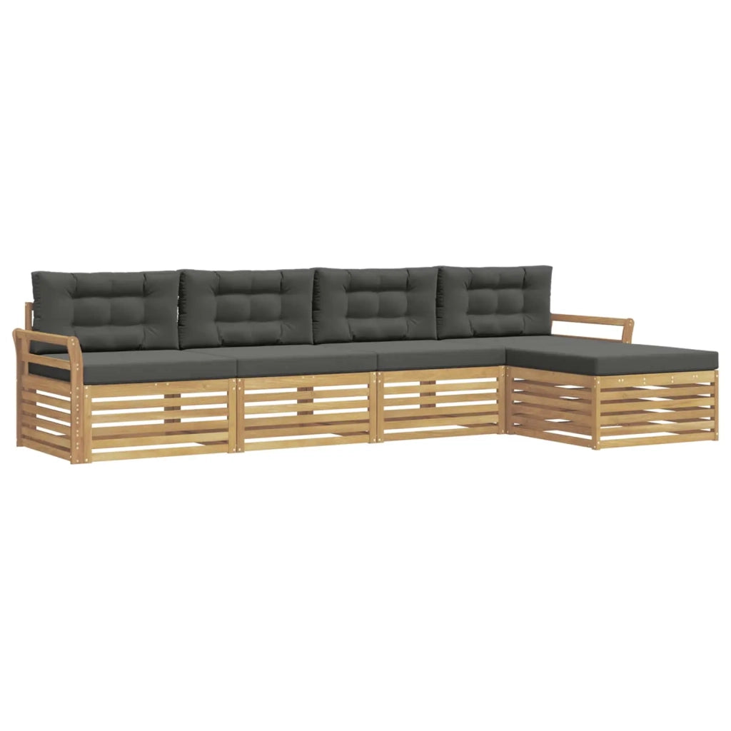 Set di divani da esterno 5 pcs Bianco e Antracite 3390327