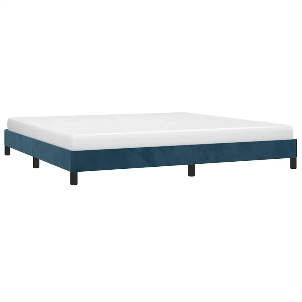 Giroletto senza Materasso-Struttura Letto Blu Scuro 200x200 cm in Velluto 525277