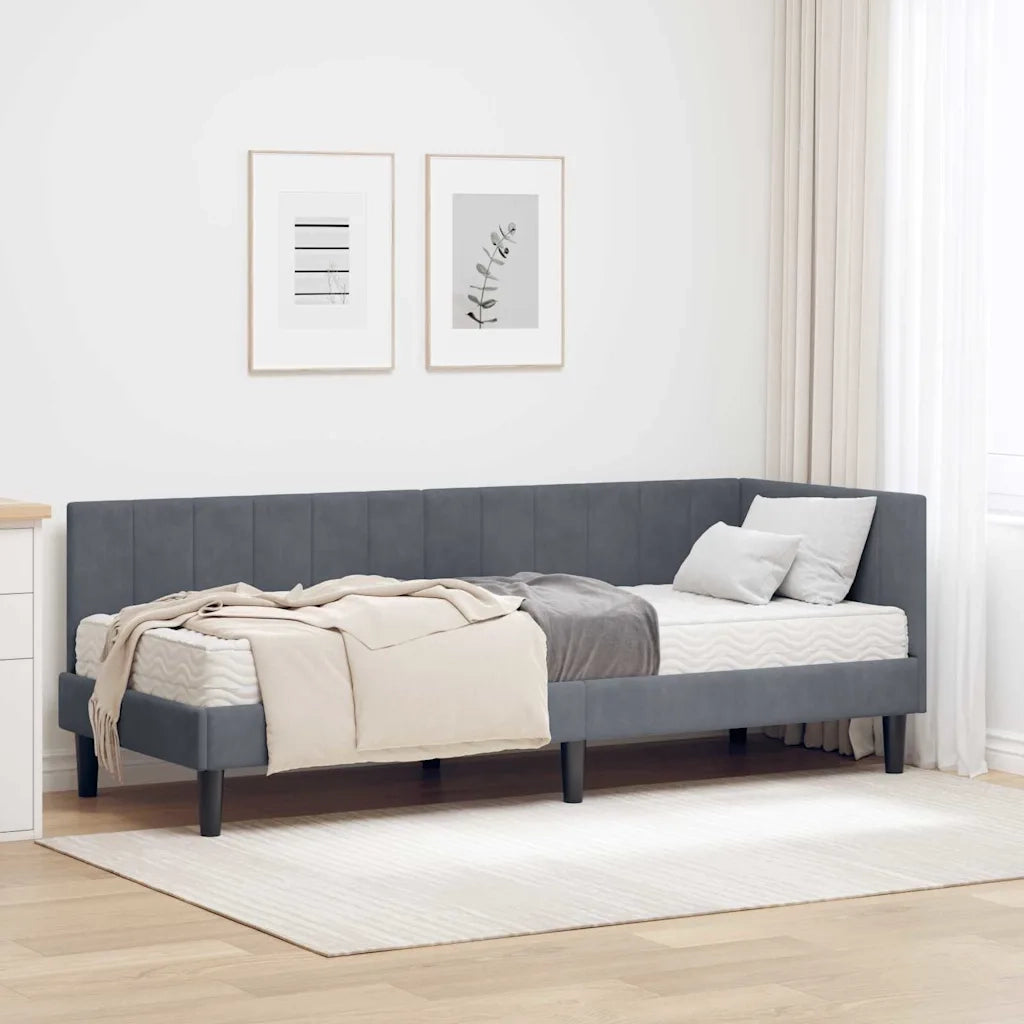 Struttura Letto Angolare con Materasso 2 pcs Grigio Velluto 3393879