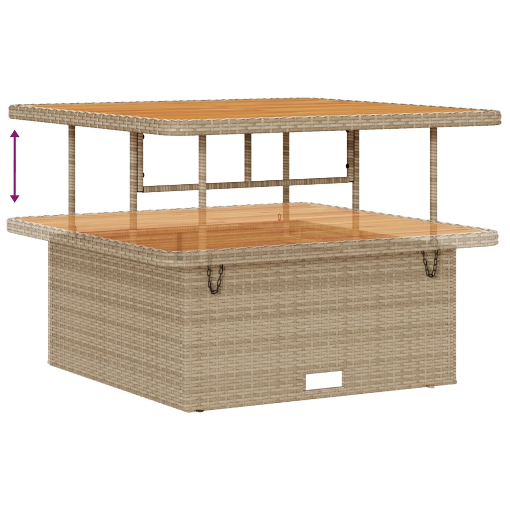 Set di divani da giardino da 13 pezzi con cuscini Beige Polyrattan Acacia