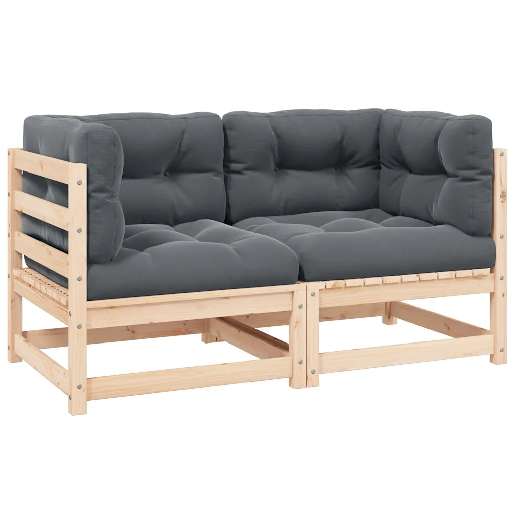 Divani ad Angolo da Giardino 2 pz con Cuscini in Legno di Pinocod mxl 70754