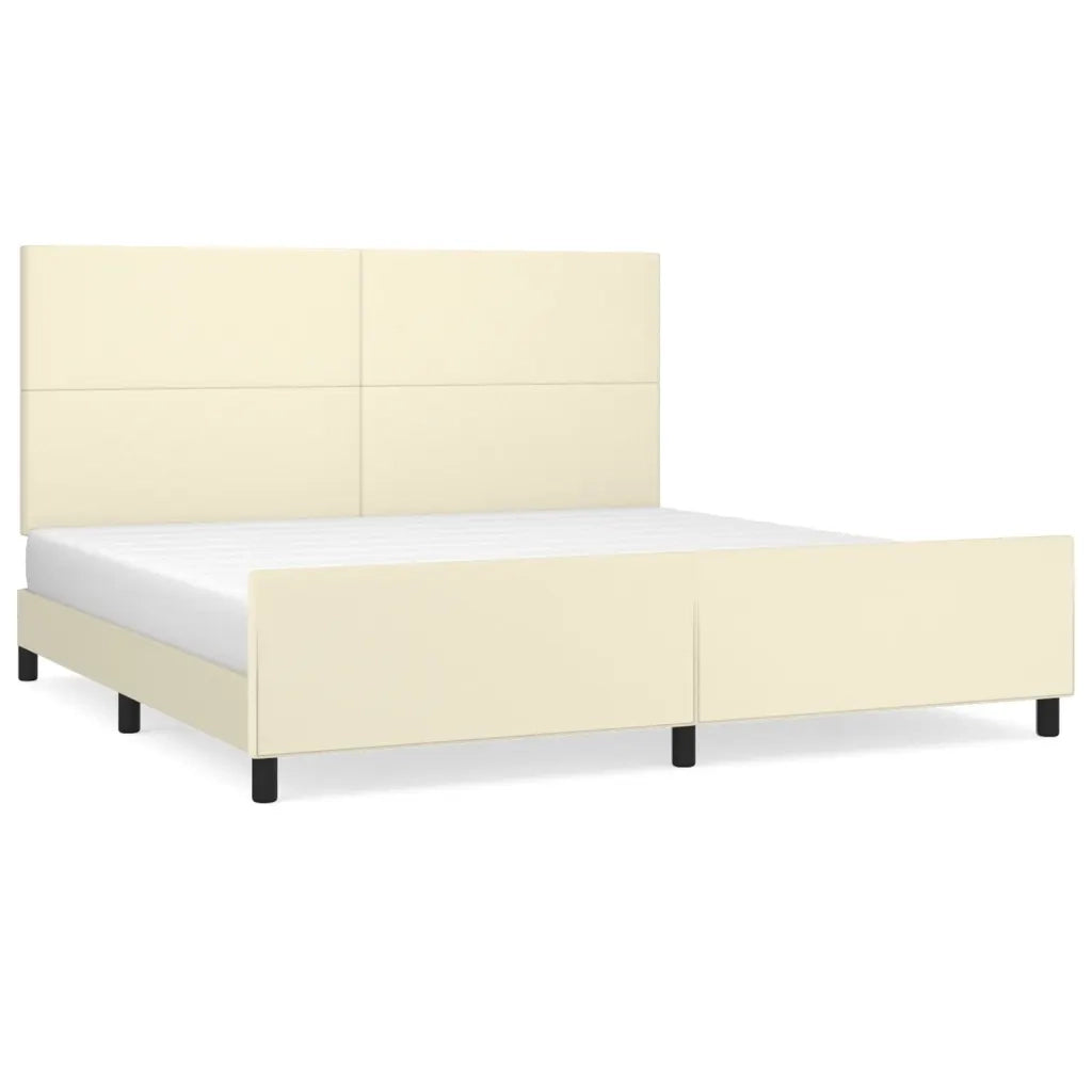 Giroletto con Testiera Crema 200x200 cm in Similpelle cod mxl 62215