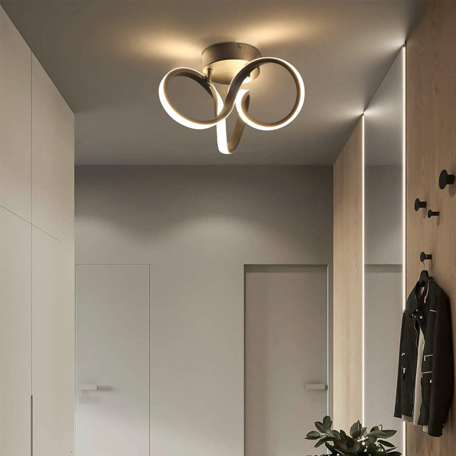 ZMH Lampada da soffitto plafoniera LED moderna 31cm alluminio per interni soggiorno camera letto