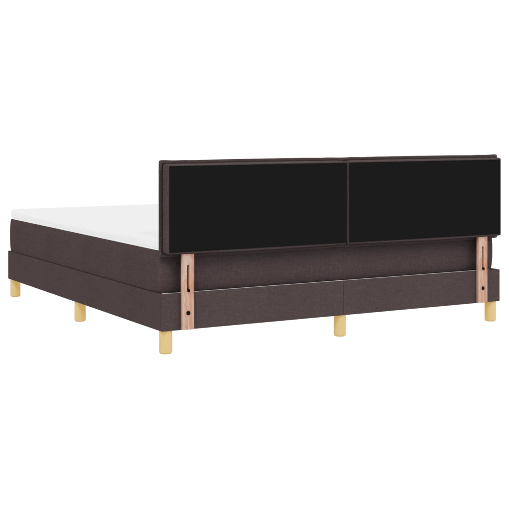 Letto con Box Spring e Materasso Marrone Scuro 180x200 cm Tessuto