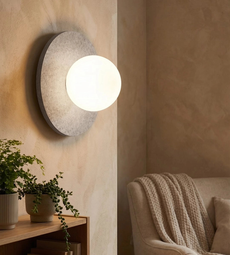 Applique parete CALMA grigia feltro rotonda 1xG9 Emibig