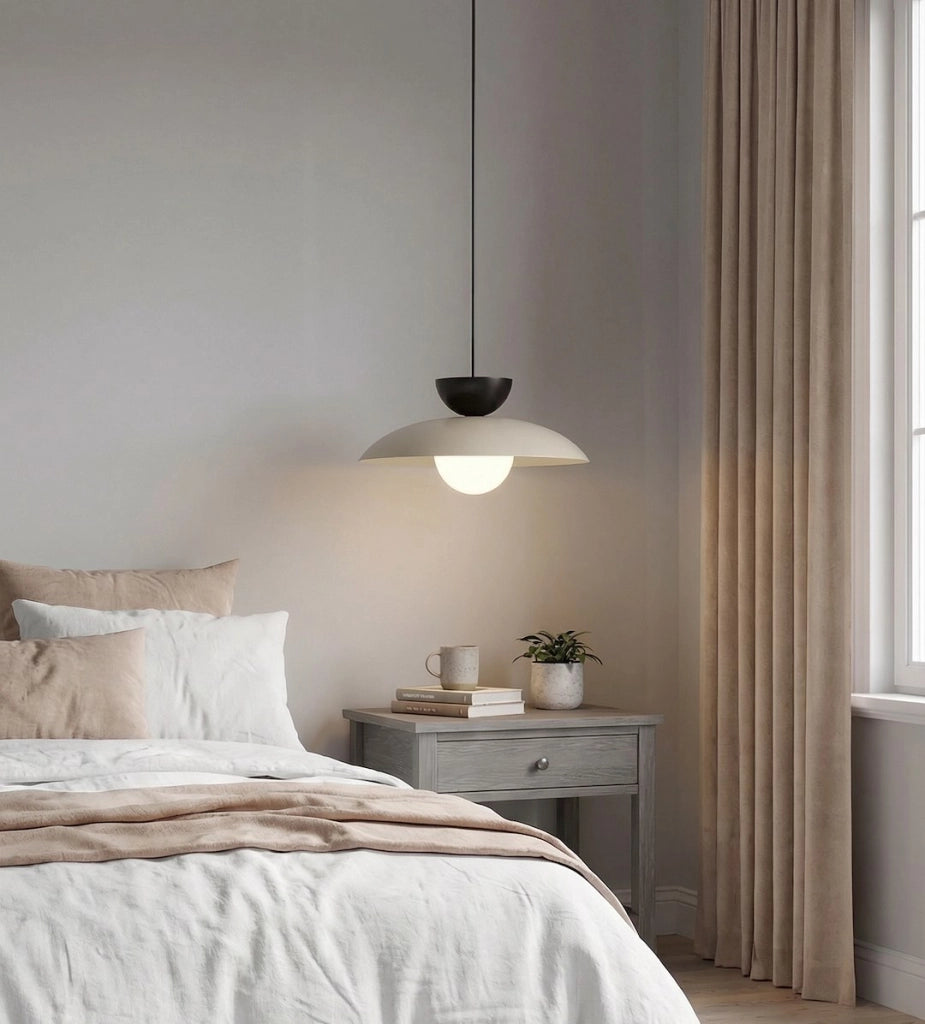 Lampada sospesa minimalista MULAN beige Emibig 1xG9